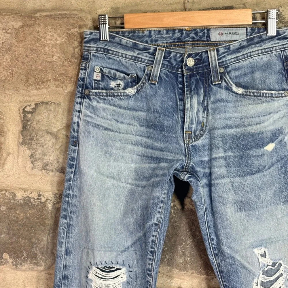 AG Adriano Goldschmied The Nomad Modern Slim Distressed Jeans Light Wash 28 Mens